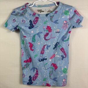 Rumi & Ryder Blue Mermaid Patterned Shirt Girls Size S